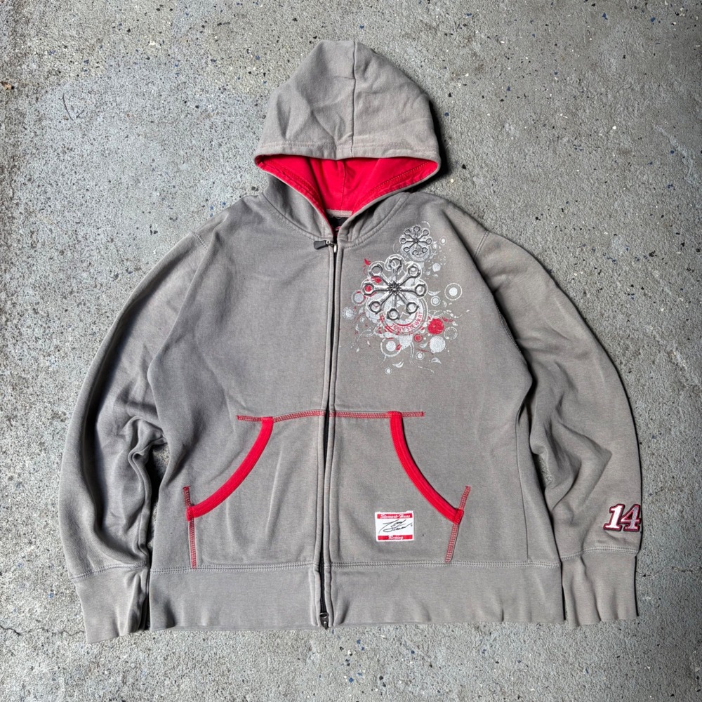 Chase Authentics Tony Stewart NASCAR 14 Stewart Haas Racing Grey Zip Hoodie L